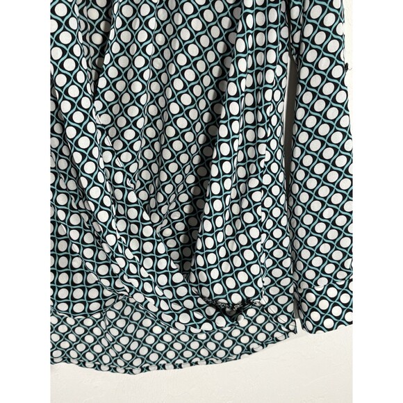 Anthropologie Pleione Faux Wrap Blouse Black Bubble Abstract CrossCross Petite S - Picture 8 of 9